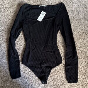 Abercrombie & Fitch Black Textured Bodysuit